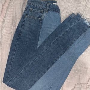 pacsun hi rise straight two tone jeans